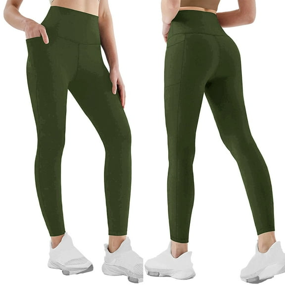 Women's Plus Yoga Pants for Women Tall Capri Leggings for Women Plus Size Exercise High Waisted Leggings for Women Plus Size Trouser Style Yoga Pants Full Length Soft Workout Leggings with Pockets
