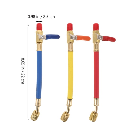 Clispeed Hvac Low Loss Fittings Hvac Refrigerant Charging Hose Ball Valves Metal 3Pcs