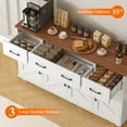 thumbnail image 2 of HAUXITIO Farmhouse Buffet Cabinet with 4 Barn Doors and 3 Drawers,Coffee Bar Sideboard for Kitchen & Dining Room,White+Brown, 2 of 8