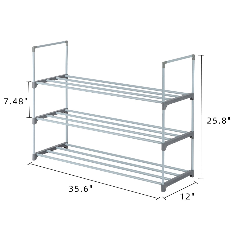 Lowestbest 3-Layer Shoe Rack, Metal Shoe Rack, Shoe Rack, Shoe Tower, Storage Rack, Stackable Bedroom, Entrance, Corridor, 15 Pairs of Shoes, Gray Lowestbest 3-Layer Shoe Rack, Metal Shoe Rack, Shoe Rack, Shoe Tower, Storage Rack, Stackable Bedroom, Entrance, Corridor, 15 Pairs of Shoes, Gray