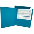 thumbnail image 3 of Business Source, BSN78555, 8-1/2x11 Double Pocket Portfolio, 25 / Box, Teal, 3 of 6