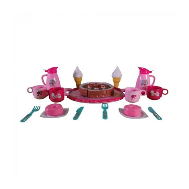 Juguete De Cocina Para Ninos Barbie T371471 Pastel Utensilios y Helados Rosa