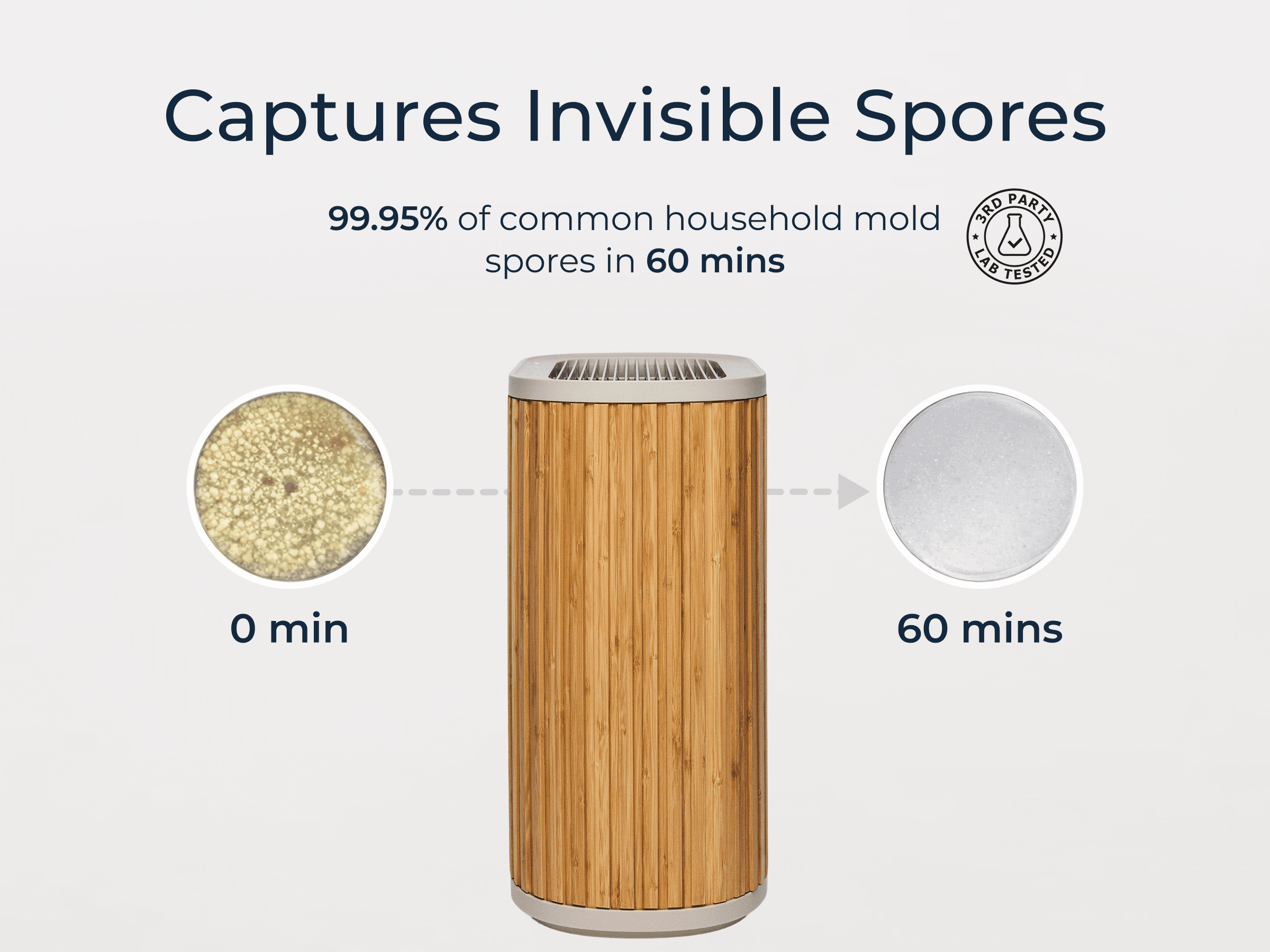 Windmill Air Purifier Max, Smart True HEPA Air Cleaner for Smoke, Odors, Dust & Mold Spores, Up to 1,950 Sq Ft, Navy