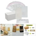 thumbnail image 3 of Paquete de 300, 100 bolsas autosellantes, 100 tarjetas de papel de cartón para pendientes, 100 partes traseras de pendiente embalaje de joyería, blanco Macarena Tarjetas de pendiente, 3 of 8