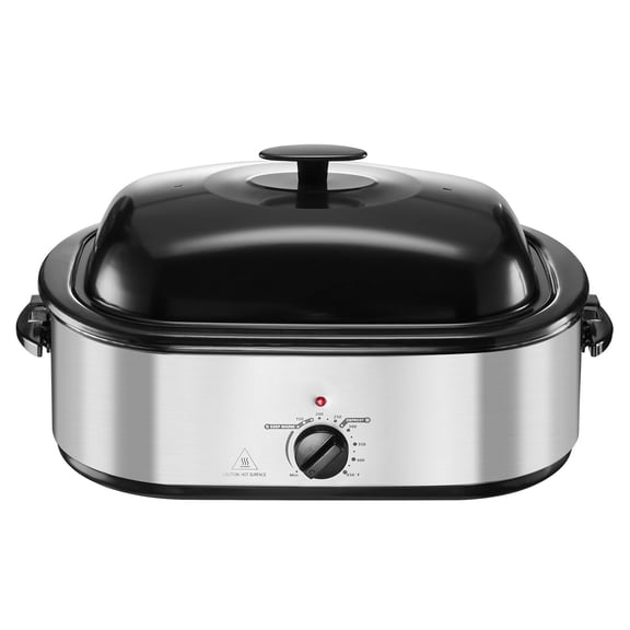 Digital Turkey Roaster Oven 20QT - Rapid Cooking Technology, Adjustable Temperature Control 150°F-450°F, Self-Basting Lid & Defrost Function