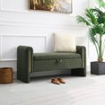 52.25" Bed End Bench, Modern Footrest with Teddy Upholstered, Storage