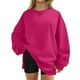 thumbnail image 3 of Blusas para mujer,Camiseta de manga larga con forro polar para mujer, jersey extragrande de cuello redondo, top informal suave para mujer, para el hogar y la calle, sopatenor, 3 of 8