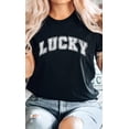 thumbnail image 2 of Distressed Varsity Lucky St Patricks Graphic Tee T-Shirt, 2 of 6