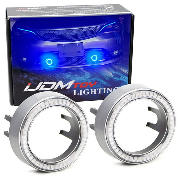 One Pair Ultra Blue 40-SMD LED Halo Ring Angel Eyes Shrouds for Fog Light Customization or Light Retrofit DIY Use