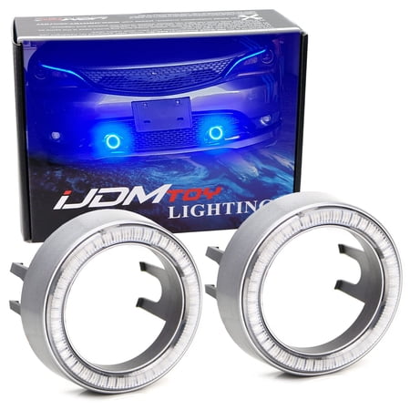 One Pair Ultra Blue 40-SMD LED Halo Ring Angel Eyes Shrouds for Fog Light Customization or Light Retrofit DIY Use