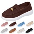 thumbnail image 2 of XIMIN Women’s Slip On Dressy Suede Loafers Flats Shoes Fashion Tassel Penny Leather Driving Walking Shoes for Casual Business Work Office, 2 of 5