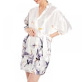 thumbnail image 3 of Women Silk Nightgown Summer Loose Fit Printed Satin Robes For Women Short Kimono Bridesmaids Lightweight Soft Lingerie Robes, 3 of 6