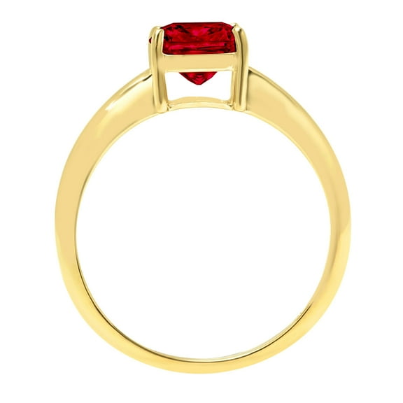 2.5 ct Cushion Cut Natural Garnet Solitaire Engagement Ring for Women in 18K Yellow Gold