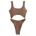 thumbnail image 1 of Gibobby Traje de baño completo mujer Conjuntos de trajes de baño siameses para mujer, traje de baño de playa de temperamento Sexy ajustado de Color , tra(Café,M), 1 of 5