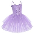 thumbnail image 2 of IBTOM CASTLE Toddler Kid Girls Sequins Fringes Camisole Ballet Dance Dress Glitter Feather Tutu Skirted Leotard Ballerina Dancewear 7-8 Years Purple, 2 of 8