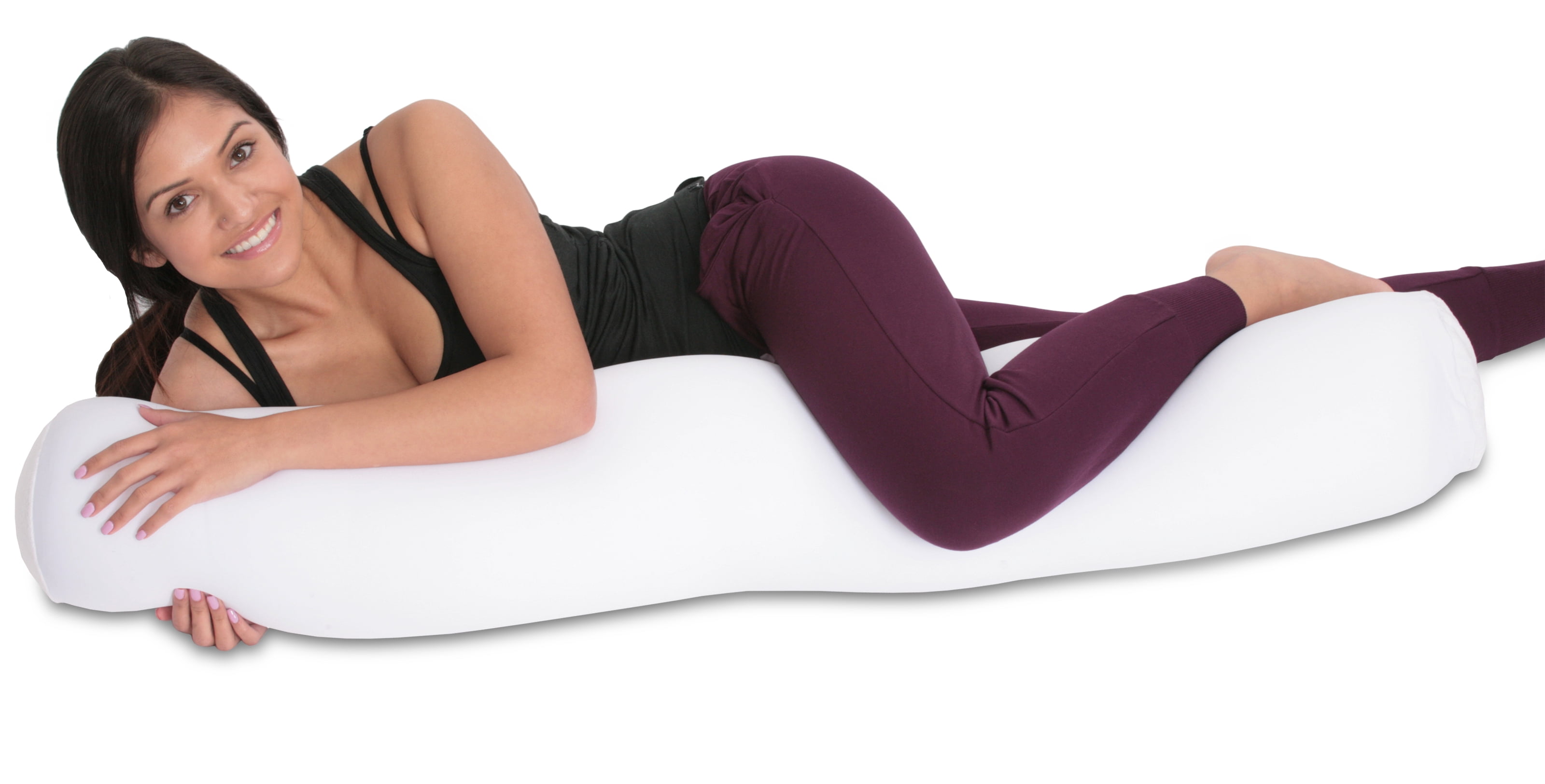 Cover For Microbead Body Pillow - Spandex (15%) / Nylon (85%) Blend - Hypoallergenic - Pillow Cover, White