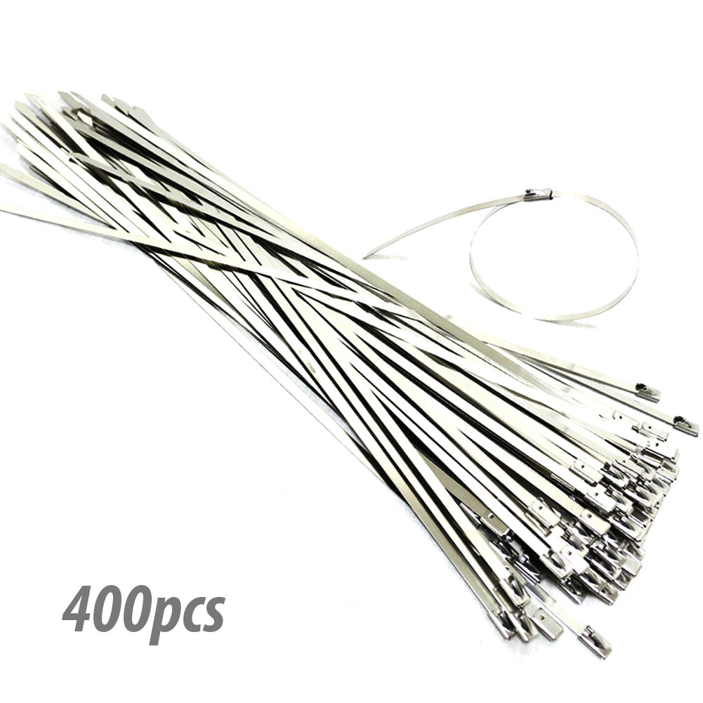 Stainless Steel Exhaust Wrap Coated Locking Cable Zip Ties Straps fu 10x 6 in 