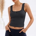 thumbnail image 2 of PMVFHDE Women Solid Color Lace Trim Fashion Sleeveless Vest Womens Tops Casual Comfortable Round Neck Innerwear For Summer GY1，S, 2 of 7