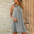 thumbnail image 6 of Womens Dresses Summer, Womens Dresses,Women's Sleeveless Casual Beach Dress Little Above Knee Neck Summer Flowy Comfortable Stylish Elegant Outfit, 6 of 8