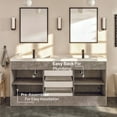 thumbnail image 3 of Eviva Lugano 60" Cement Gray Modern Bathroom Vanity with White Integrated Acrylic Sink, 3 of 7