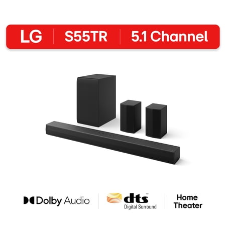 LG 5.1 Channel Soundbar with Dolby Audio and Rear Speakers - S55TR