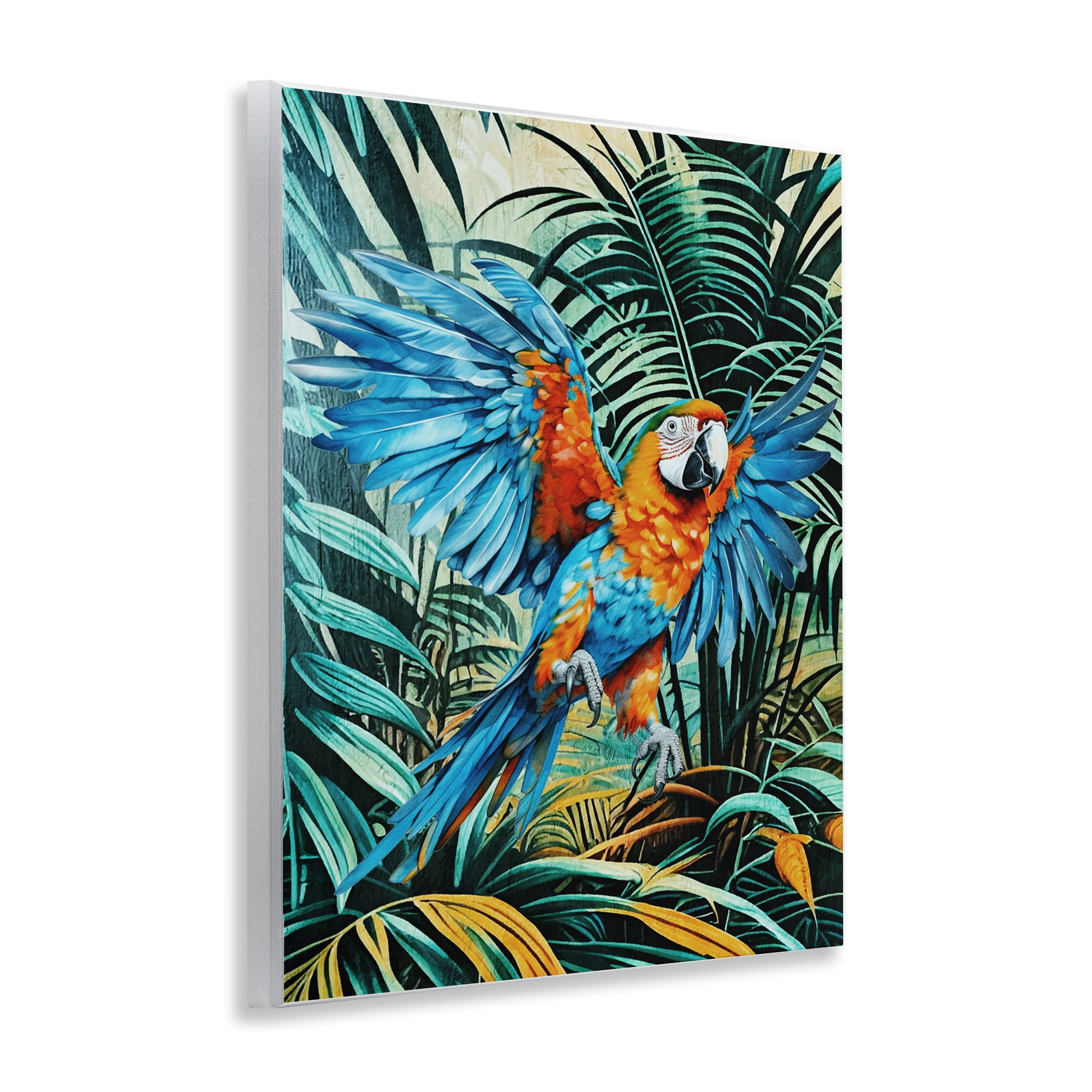 Stupell Industries Macaw in Flight Animals Painting Unframed Art Print Wall Art, 11 x 14