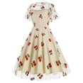 thumbnail image 1 of Jusqu'à 65 % de Réduction sur Robe à Manches Courtes Col Rond Iumwxz pour Femmes Robe en Tulle Tunique à Fermeture Éclair Robe Princesse Imprimé Fruit Robes d'Été pour Femmes Robe Habillée pour Vêtements d'Extérieur, 1 of 6