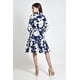 thumbnail image 3 of Vestido camisero con estampado floral Roman Fashion /Juvenil, 2659 (Marino flores) azul marino G, 3 of 5