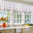 thumbnail image 6 of Watercolor Floral Window Valance, Butterfly Birds 2 Pack Decorative Curtain for Small Windows, Light Filtering Valance with 3” Rod Pocket, 42"W x 18"L, 6 of 9