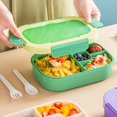 thumbnail image 3 of CNKOO Lunch Box with 3 Compartments Easy to Clean Lunch Box 3-compartment Bento Lunch Box Set Leak Proof Microwave/dishwasher, 3 of 5
