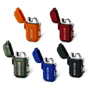 5 Pack of Dual Arc Plasma Electronic Rechargeable Flameless Lighters Waterproof Windproof