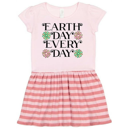 

Inktastic Earth Day Every Day- watercolor flowers Gift Toddler Girl Dress