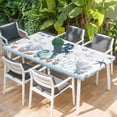 thumbnail image 2 of Coastal Seahorse Table Cloths for 4 Foot Rectangle Tables, Nautical Starfish Shell Seaweed Anchor Patio Waterproof Elastic Fitted Tablecloths, Washable Rectangular Table Cover for Camping, 2 of 8
