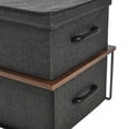 thumbnail image 6 of Household Essentials Stacking Storage Boxes with Laminate Top, Set of 2, Walnut, 6 of 11