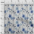 thumbnail image 2 of oneOone Rayon Medium Blue Fabric Floral Retro Sewing Material Print Fabric By The Yard 56 Inch Wide, 2 of 5