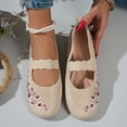 thumbnail image 4 of Chaussures Légères pour Femmes en Maille Tricotée Brodée à Enfiler, Bout Rond, Espadrilles Plates, Usage Quotidien, 4 of 7