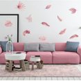 thumbnail image 3 of Juego de 2 hojas de calcomanías de pared con plantas tropicales rosas, hojas de palma, vinilo decorativo, arte de pared DIY, 3 of 8