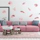 thumbnail image 3 of Juego de 2 hojas de calcomanías de pared con plantas tropicales rosas, hojas de palma, vinilo decorativo, arte de pared DIY, 3 of 8