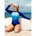 thumbnail image 5 of Charmo Womens Long Sleeve Rash Guard Fish Scales Printed Swim Shirt Sun Protection, 5 of 6