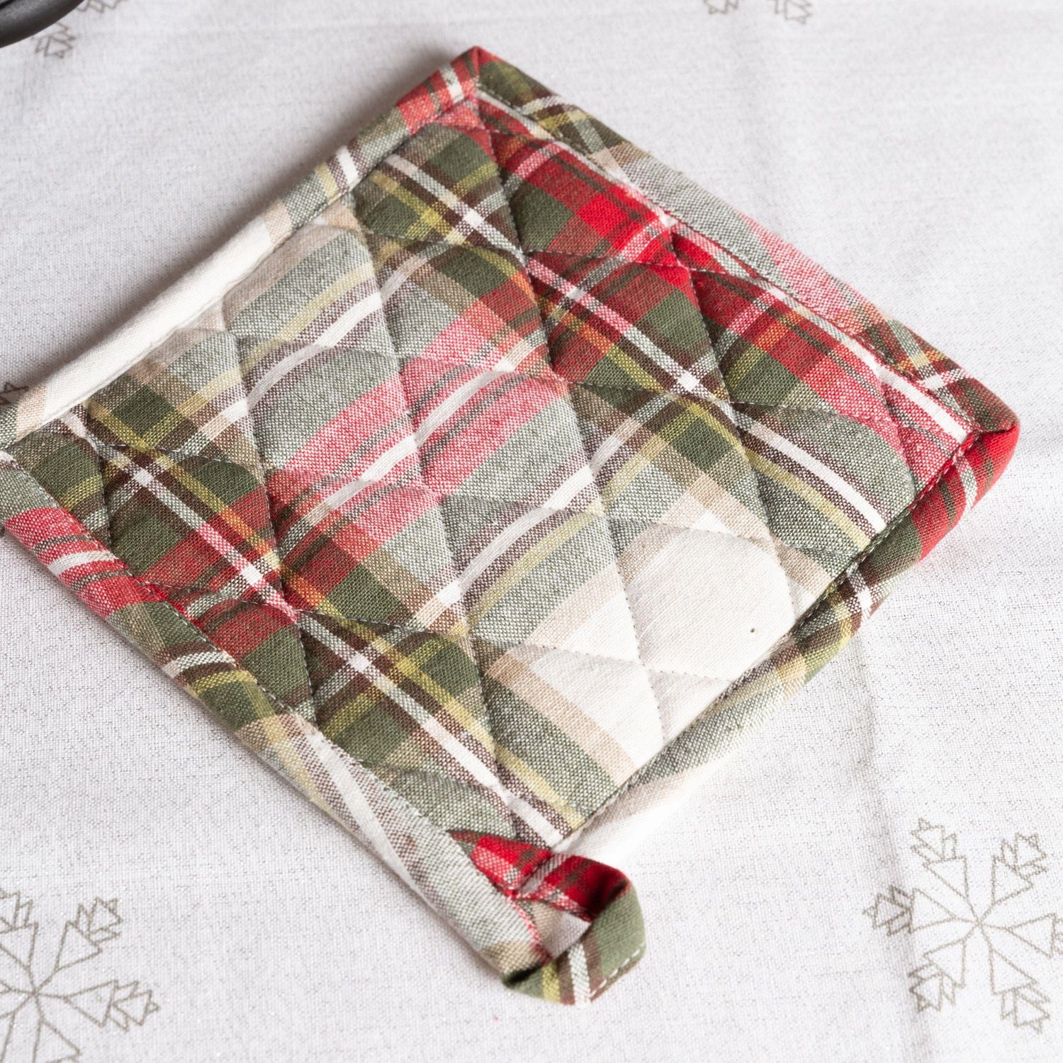 Fabstyles Celebration Plaid Cotton Terry Pot Holder Set of 2