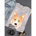 thumbnail image 3 of Stay Cute Happy Corgi T-Shirt Women -Image by Shutterstock, Female x-Large, 3 of 4
