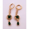 thumbnail image 2 of Emerald & Topaz Gold Dangle Earrings, 2 of 6