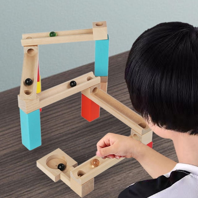 Bloques de madera Baoblaze juego de construcción clásico de bricolaje Pista de diapositivas