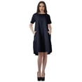 thumbnail image 1 of Moomaya Robes à Manches Courtes pour Femmes, Encolure Dégagée, Robes Unies avec Poches, 1 of 6