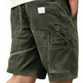 thumbnail image 2 of HKYNLAG Men's Corduroy Shorts Elastic Waist Drawstring Cargo Short Multi-Pocket Lightweight Summer Casual Beach Shorts Army Green L, 2 of 4