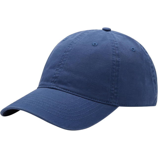 Plain Washed Baseball Cap - Retro Adjustable Cotton Hat, Vintage Structured Golf Dad Cap for Men Women