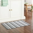 thumbnail image 2 of Martha Stewart Stella Ticking Stripe Slip-Resistant Kitchen Mat, Black/Grey/White, 20"x36", 2 of 7
