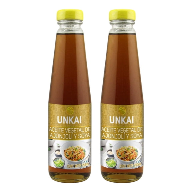 Unkai Aceite Vegetal De Ajonjolí Y Soya 250 Ml 2 Piezas
