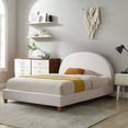 thumbnail image 4 of Ilios Innova | Base de Cama King Size con Cabecera Arco Tapizada en Lino. Diseño Moderno Minimalista en Color Blanco., 4 of 9