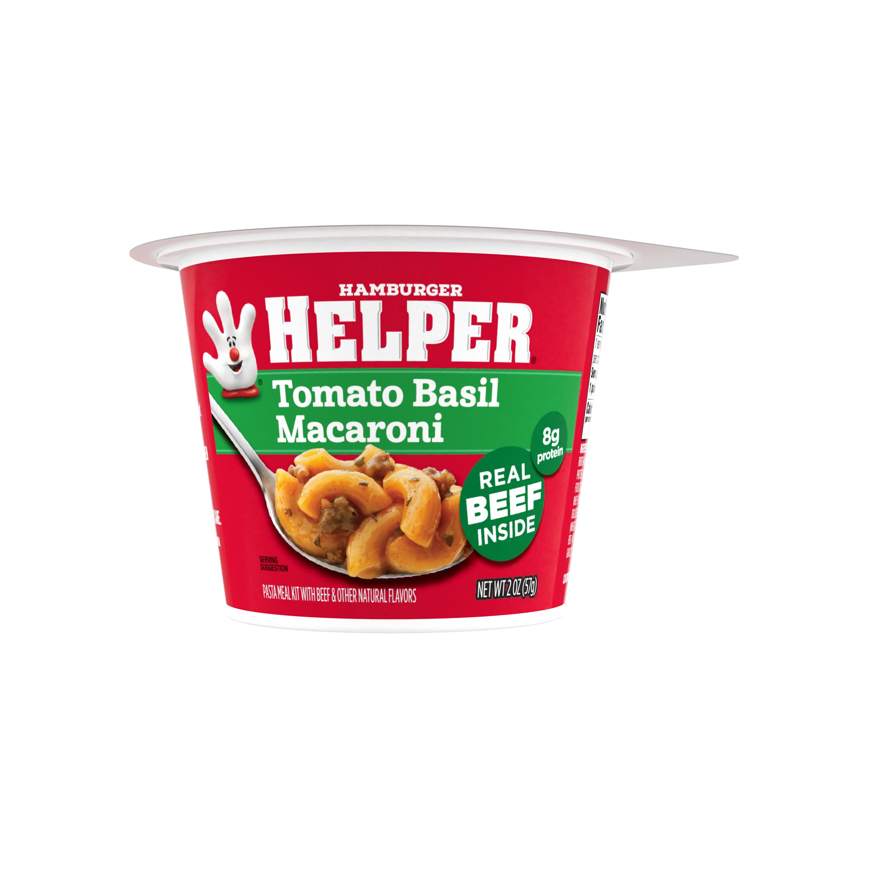 (4 pack) Hamburger Helper Tomato Basil Macaroni, 2 oz Microwave Cup, Shelf Stable (Dried)